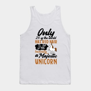 Red Hair Unicorn Tank Top